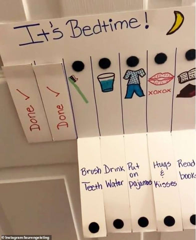 DIY bedtime routine chart by Lauren Giesting