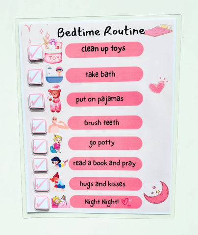 Kids bedtime routine chart from LearnWithLeo Etsy store