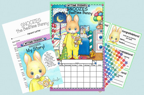 Bedtime routine calendar and book from MyTime Friends Etsy shop