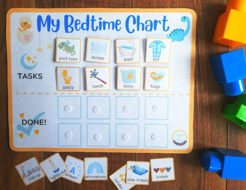 Bedtime routine chart from Sweet n Sour toddlers