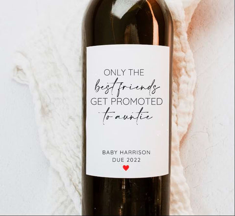 Best friend pregnancy announcement wine label