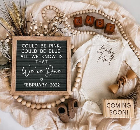 Boho-style pregnancy announcement template