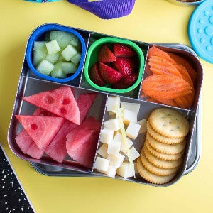 Cheese and crackers bento box for toddlers