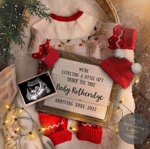 Christmas pregnancy announcement template