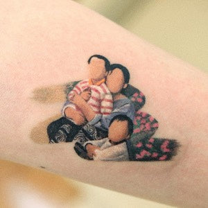 Tattoo ideas for parents: Family portrait tattoo