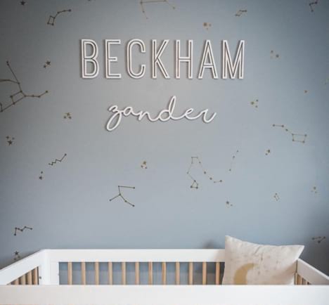 Nursery with constellation wallpaper