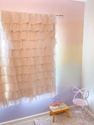 Rainbow ombre nursery wall