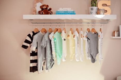 Nursery wardrobe shelf