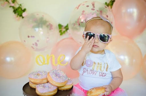 Donut display for first birthday party. 