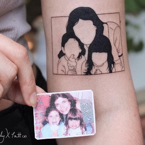 Tattoo ideas for parents: Family portrait tattoo