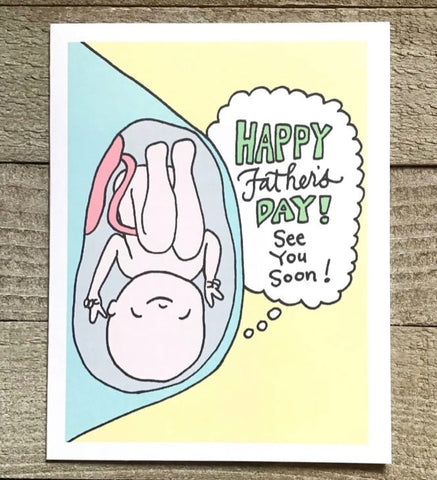 Father's Day pregnancy announcement greeting card