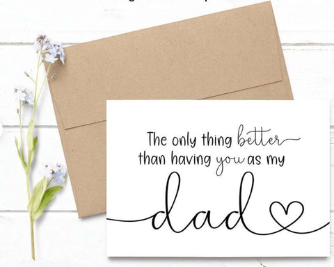 Father's Day pregnancy announcement card with heartfelt note