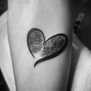 Tattoo Ideas for Parents: fingerprint heart tattoo