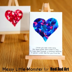 Valentine's Day craft for toddlers: fingerprint keepsake
