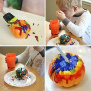 fizzy pumpkin painting halloween activity for toddlers and preschoolers