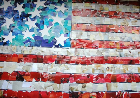 4th of July flag mosaic craft for kids