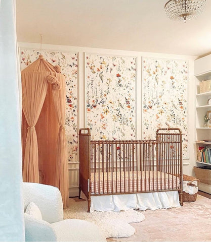 A glam and dramatic floral nursery