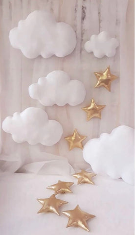 Hanging clouds nursery wall art
