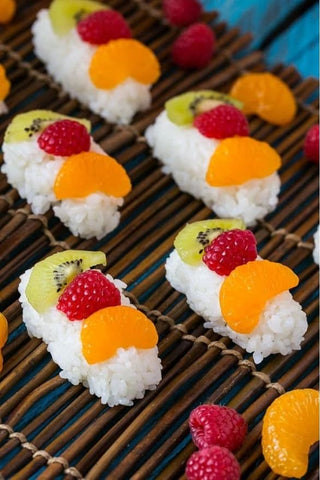 Fruishi: shushi rice topped with fruit.