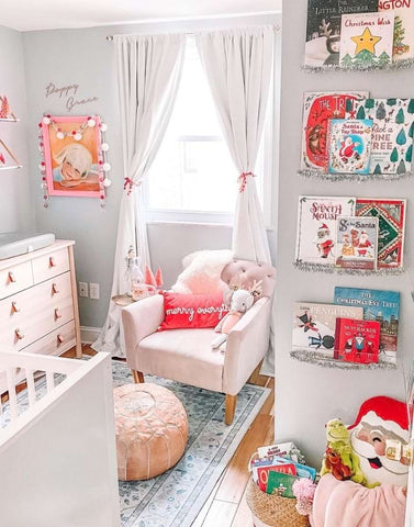 Baby nursery decorated for the holidays