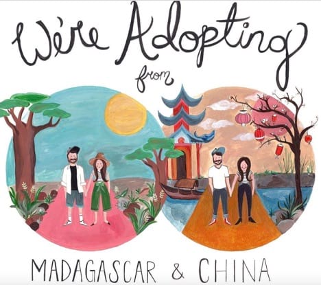 Illustrated adoption announcement