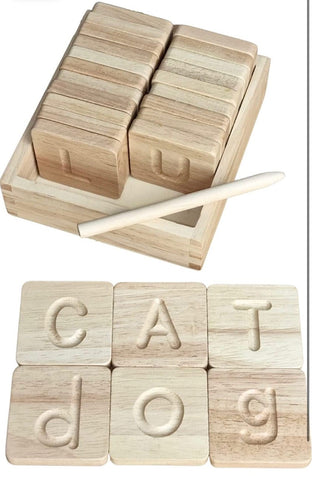 Wooden Montessori alphabet tracing kit