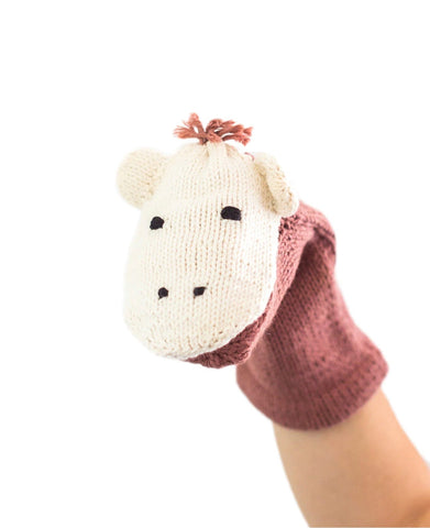 Knit sock puppet toy for toddlers