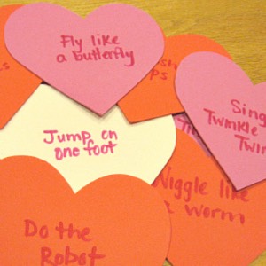Valentine's Day activity for toddlers: Musical hearts