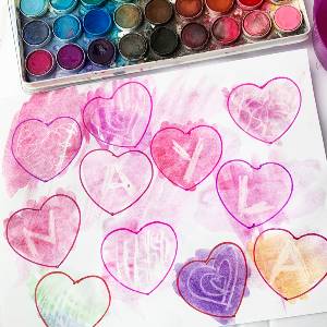 Valentine's Day activity for toddlers: Mystery  Message Hearts