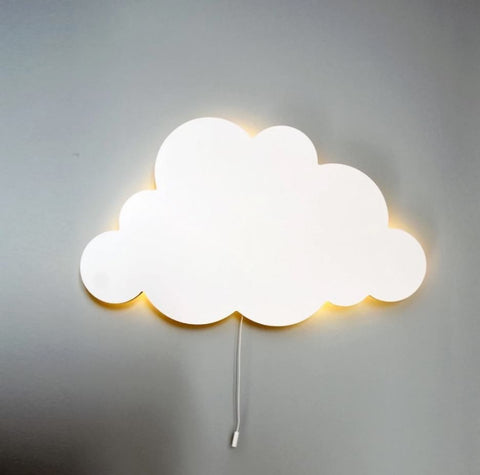 Cloud-shaped wall lamp for a child's nursery