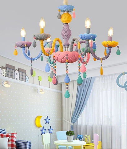 Colorful nursery chandelier