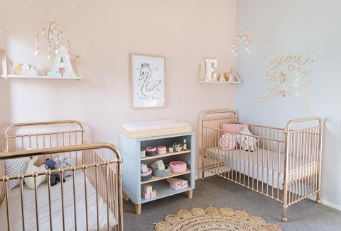 Pale pink baby nursery