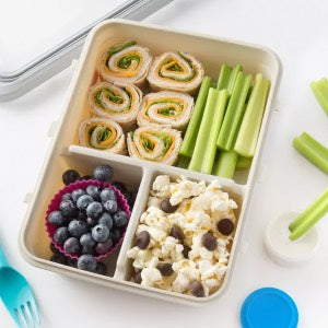 Turkey and cheese pinwheels bento box lunch for toddlers