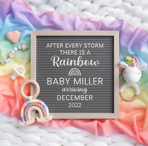 Rainbow baby pregnancy announcement template