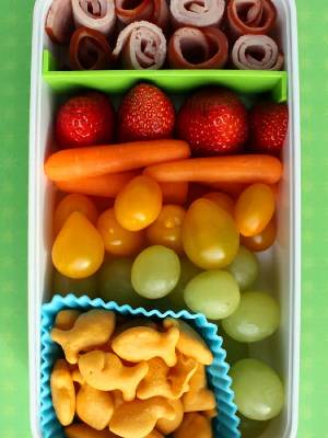 Rainbow bento box idea for toddlers