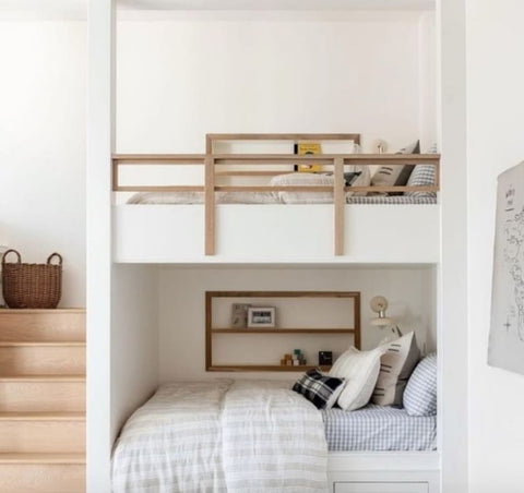 Shared kids' room with built-in bunk beds