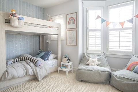 Shared kids' room with bunk beds