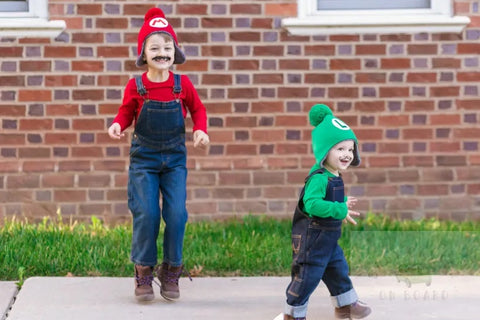 Kids Mario and Luigi Halloween costume for siblings