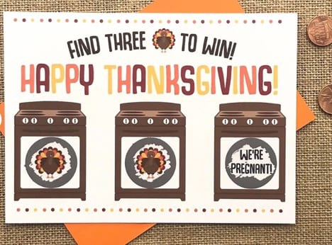 Thanksgiving-themed scratch-off cards