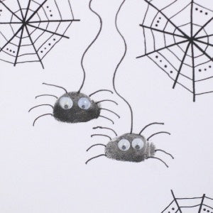 thumbprint spider halloween activity for toddlers and preschoolers