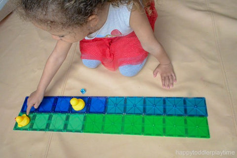 toddler math activity: rubber duck math race