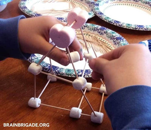math activity for toddlers: marshmallow structure