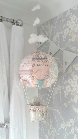 Upcycled nursery hot air balloon decor