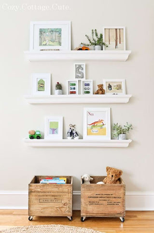 Upcycled toy storage bins made from old crates