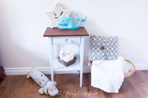 Upcycled nursery side table