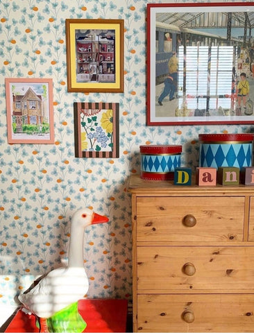 Vintage nursery with bits of color