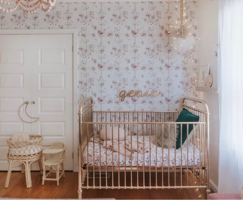 Mauve and gold vintage nursery