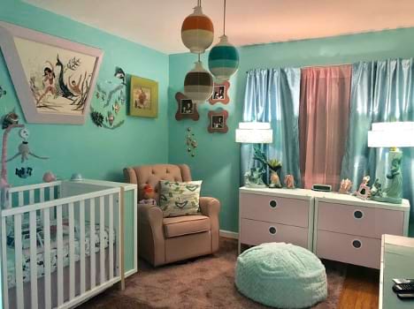 Mermaid-inspired vintage nursery