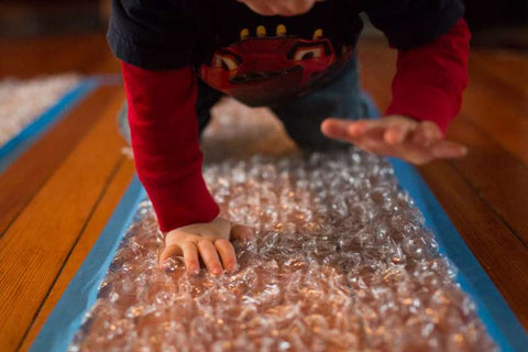 winter activities bubble wrap runway