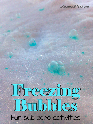 winter activities freezing bubbles
